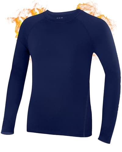 Roadbox Boys' Thermal Base Layer Top, Fleece Lined Long Sleeve for Football