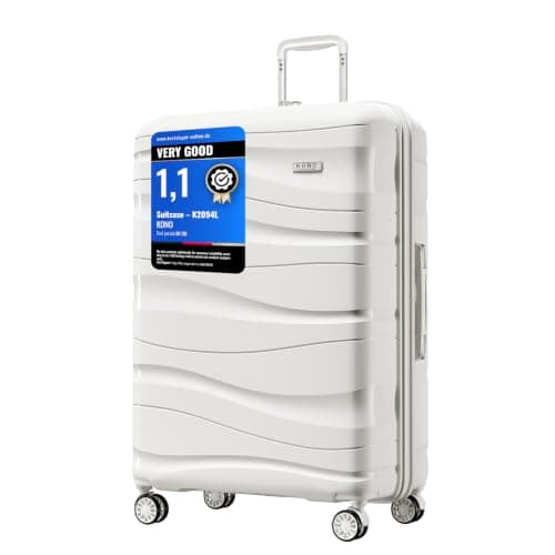 Kono 28 Inch Large Suitcase, Lightweight Hard Shell Luggage, Black