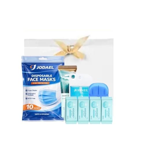 On-the-Go Portable Hygiene & Personal Care Kit, All in one Travel Essentials with Hand Sanitizer, Hand Cream, Paper Soap, Wet Wipes, Disposable Gloves, Perfect as a Gift(All in one kit 8pcs)