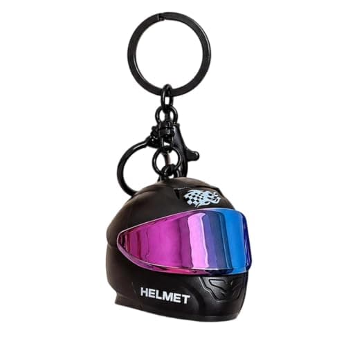 LED Keychain,Mini Motorcycle Helmet Charm with Light,Bag Backpack