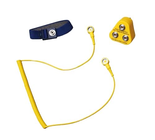 Kill Stat Anti Static Wrist Straps ESD Personal Grounding Kit – Includes UK Grounding Adaptor, Adjustable ESD Wrist Strap & 12ft Coiled Grounding Cable for Electronics Repair & PC Building