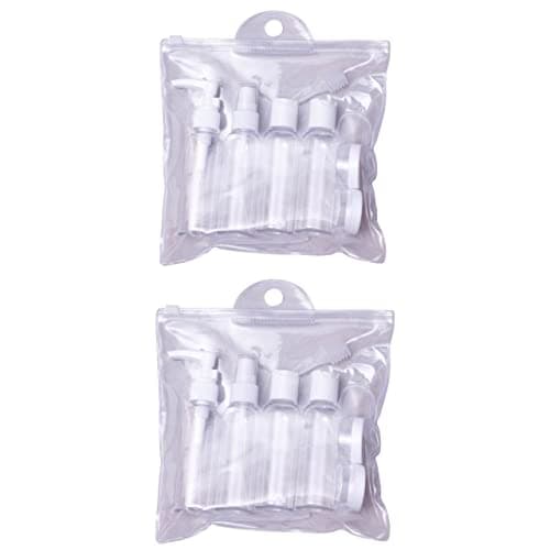 Netagon 9 Piece Travel Bottle Set Leak Proof Clear Toiletries Containers with Clear Airport Bag Case, Perfect for Travel Holidays Swimming Camping Trips (2 Packs -18 Pce)