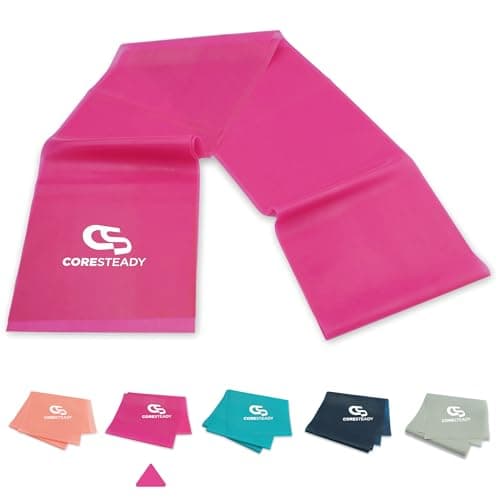 Coresteady Resistance Band For Men & Women - Exercise Band to Build Strength, Flexibility, Muscle & Tone - For Fitness, Stretching, Pilates, Physio & Yoga - With Exercise e-Guide