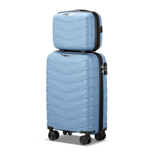 Karl home Luggage Set 2 Piece, 20in Carry-on with 12 Mini Case, Blue