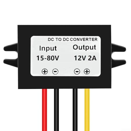 Yelvera 12V 2A Converter Accepts 15-80V Input Voltage for Use with 24V 36V 48V 60V DC Sources Including Solar RV Marine and Industrial Power Applications