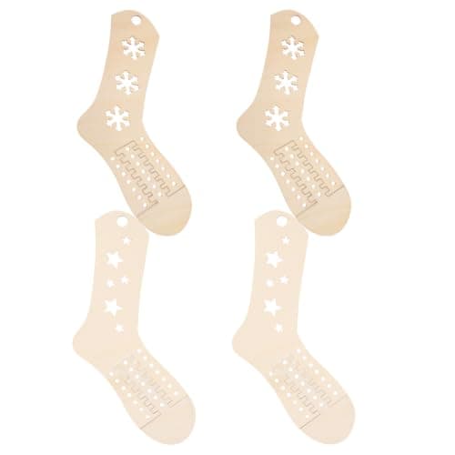 Hoement 4pcs Wood Sock Blocking Board, Portable Multi Project Organizer
