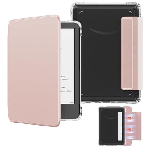 MoKo Detachable Magnetic Case for 6" Kindle 11th 2024/2022, Rose Gold
