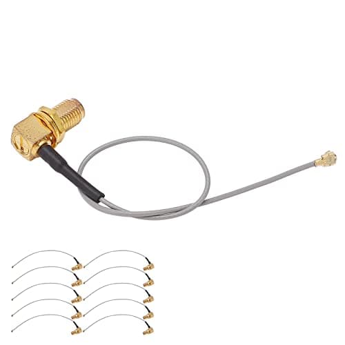 Aolidsive RF Coaxial Cable, Brass SMA Female to IPX Connector, Ideal for GPS and WiFi Devices, 10 Pack
