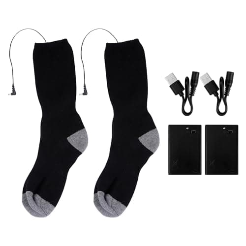 USB Heated Socks for Travel, Thermal Polyester Foot Warmers