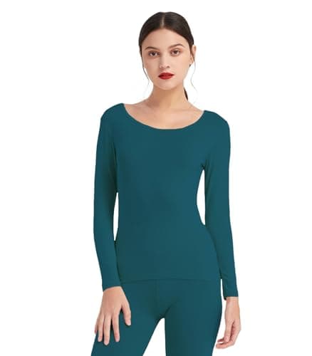 Mcilia Women's Scoop Neck Ultrathin Modal Thermal Baselayer Top