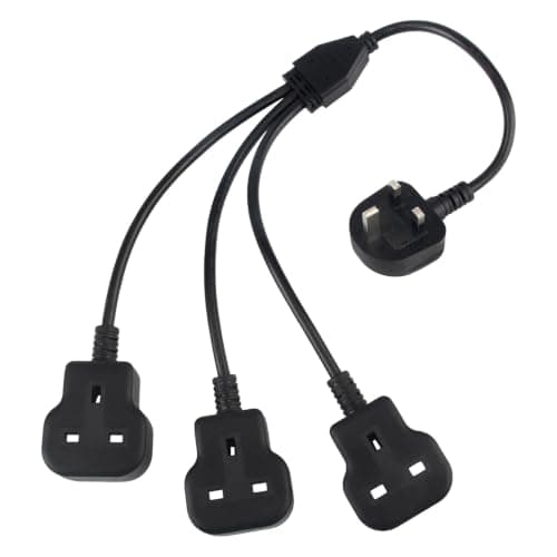 3 Way Extension Cords UK 3 Pin Plug 3-in-1 Double Sockets 250V/13A 3 AC