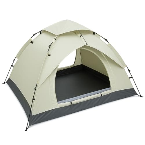 BREEZENEST 2-3 Person Instant Pop-Up Dome Tent – Waterproof & UV Protection Camping Tent for Hiking, Outdoor, Backpacking, Includes Carry Bag (White)
