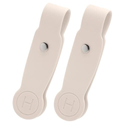HKNR Magnetic Hat Clip for Travel, Strong Silicone Hat Holder for Bag Backpack Luggage, Hands Free Travel Accessories for Women & Men, Secure Grip for Sun Hats & Caps - 2 Pcs Beige
