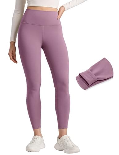 CRZ YOGA Matte Fleece Lined Leggings 25'' Light Lavender 10