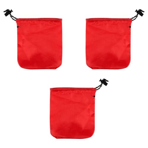 Hopzab 3 Pcs Drawstring Waterproof Storage Bags, Foldable Travel Pouch, Portable Nylon Organizer for Beach, Outdoor, Cosmetics, Small Items, Travel Accessories