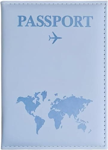 Premium Blue PU Leather Passport Holder - Travel Wallet for Tickets, Cards & Boarding Passes - Perfect British Passport Cover for Families