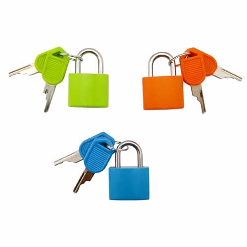 3 Pack Suitcase Locks with Keys – Small Luggage Padlocks for Travel Bags, Backpacks, School Lockers, Gym Lockers and Suitcases – Durable Metal Keyed Luggage Locks for Security