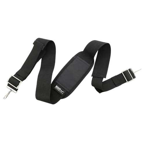 ROC Cases Adjustable Shoulder Strap for Flight Cases – Black Padded Carry Strap with Metal Swivel Hooks, 92–140cm