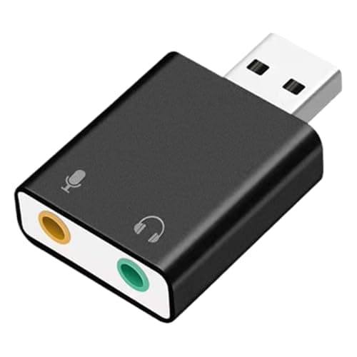 USB 3.5mm Audio Adapter - External Sound Card, Plug & Play USB to AUX Converter | Portable Sound Card for Laptop & PC, Noise-Canceling Audio Interface, Universall Headphone & Microphone Adapter