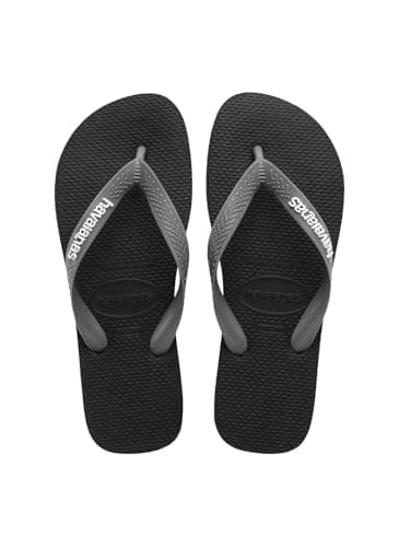 Havaianas Top Logo Pop Up Unisex Adults FlipFlop Black/Steel Grey 10/11 UK