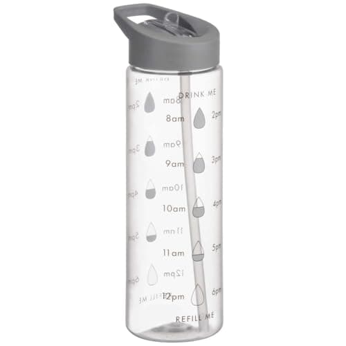 600ml BPA-Free Tritan Water Bottle – Leakproof Reusable Sports Bottle with Secure Cap – Cold Drink Bottle for Gym, Office, Travel – Hand Wash Only – For Adults (Grey/Clear)