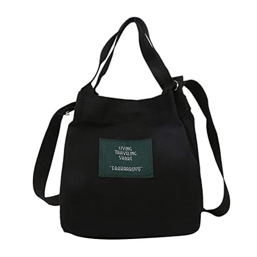 VaiKanhai Bags Projector Art Girl Canvas Fresh Casual Shoulder Bag Bags Men Shoulder Bag, black, One Size