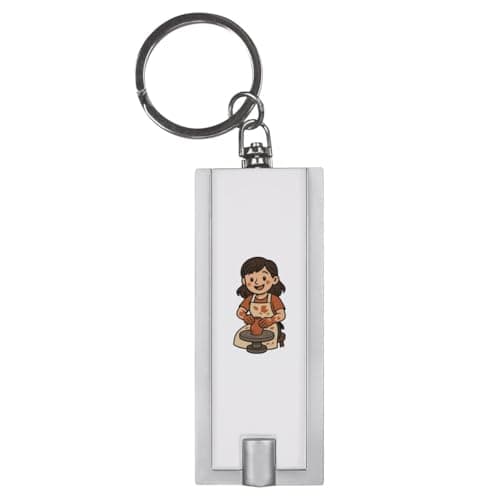 Azeeda 'Woman Using Pottery Wheel' LED Keyring Torch (KT00044823)