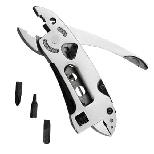 Vibsky Folding 7-in-1 Multitool Pliers with Adjustable Wrench, Stainless Steel Wire Cutters and Screwdriver Set Outdoor Survival and Home Repair