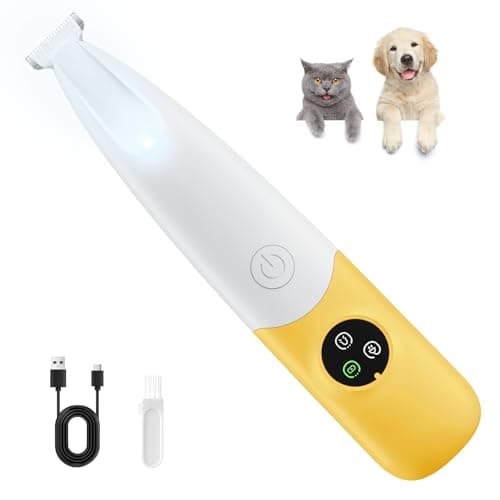 Pet & Trimmer, for Cats & Dog, USB Charging, LED Light, Paw Plant, Ears, Face, Butt, Partial Cut, Pet Trimmer, Small Size, Lightweight, Low Noise, Low Vibration, Cordless