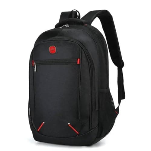 Kinhomii Black Backpack Rucksack Large Bag Travel Work Hiking School Sports Outdoor Laptop Bag Water Resistant School Rucksack Gift for Men and Women
