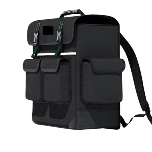 Tool Backpack Large Tools Backpack Professional Electrician Storage Bag Multifunctional Pocket Repair Kit Portable Organizer Suitcase(Buckle Style)