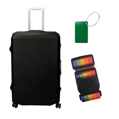Suitcase Cover 3-Pack, Black Milk Silk Large Size, Dust Protection,Black Milk Silk Material, Dust-Proof Luggage Protection, Large Size Suitcase Cover, Polypropylene Strap Included, Green Accessory