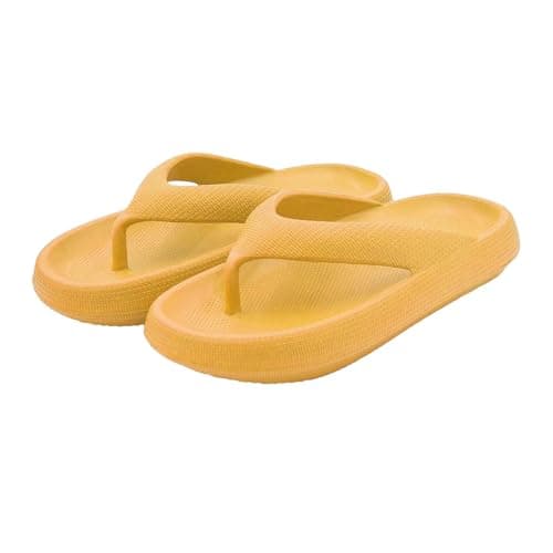 Eva Beach Flip Flops & Pool Slides for Women and Men (Yellow 7Uk)
