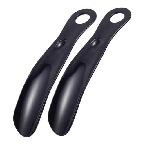 OUNONA 2pcs Plastic Shoe Horns Small Travel for Seniors and Toddlers Reach Helper Tool for Boots and Sneakers Daily Use