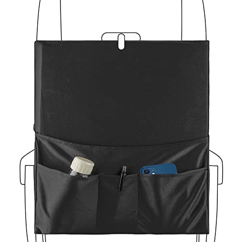 Linkidea Airplane Tray Cover with Pockets, Airline Pouches Seat Back Organizer & Storage for Personal Items, Convenient Sanitary Travel Essentials for Flying (Black)