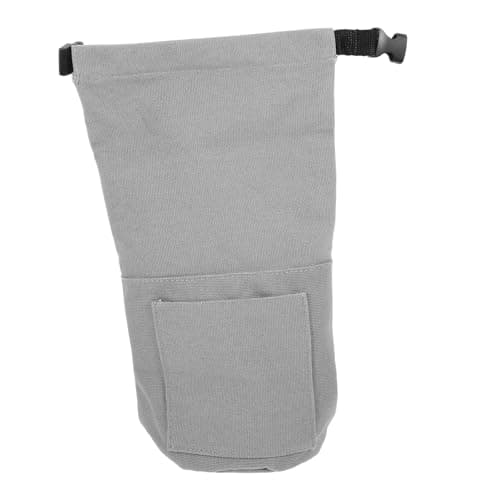DECOMELODY Portable Outdoor Camping Oil Lantern Organizer Bag with Sturdy Buckle Wear-resistant Canvas Pouch for Kerosene Lamp Storage and Travel Convenience Grey