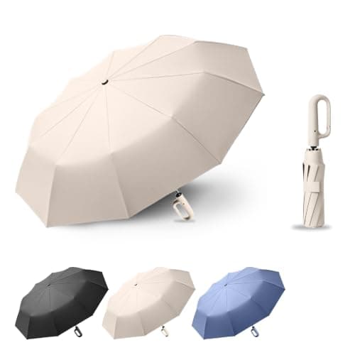 Travel Folding Umbrella,UV Protection,Carabiner Handle,Men Women