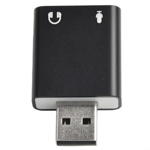 Linhexis USB to 3.5mm Audio Adapter Virtual 7.1 Sound Card(Black)