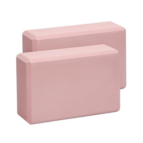 Exerz Yoga Blocks 2 Pack EVA Foam Gym Bricks Pilates Stretch Blush Pink