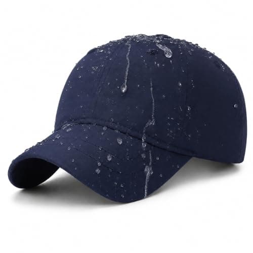 WHJYCC Waterproof Running Hat, Navy Blue Baseball Cap, UPF 50+