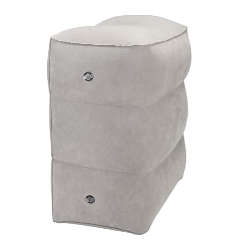 CROWNSHOP Inflatable Foot Rest Pillow for Plane 3 Layers Adjustable Heights