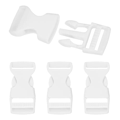 PATIKIL 4pcs Quick Side Release Buckle 0.8" Plastic Belt Clip White