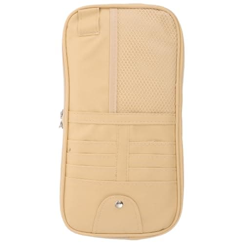 Toyvian Car Sun Visor Organizer Beige Sunglasses Holder PU Pouch
