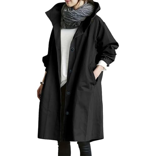Nuoke Lightweight Waterproof Jacket,Waterproof Jacket Active Outdoor Trench Zipper Hiking Walking Cycling Quick Dry Rain Coats for Women