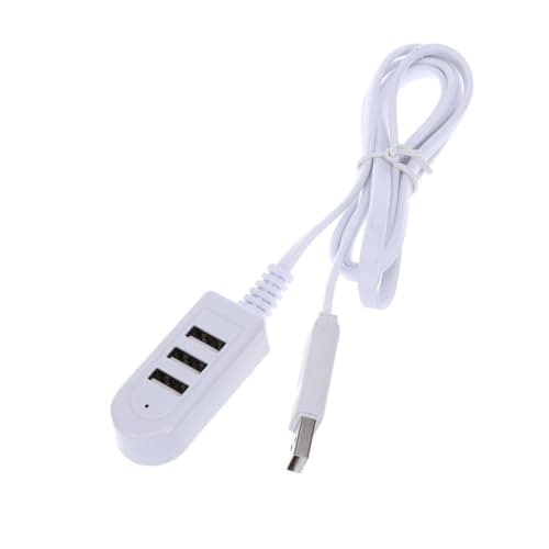 Mini Multi Port USB Hub 3a Extension Cable White Plastic