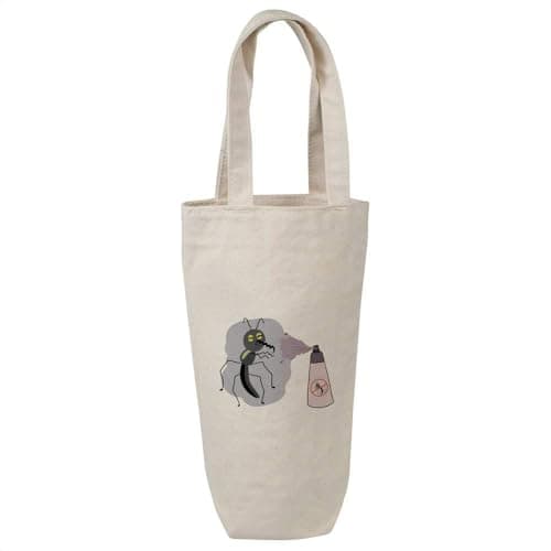 'Bug With Spray' Cotton Wine Bottle Gift/Travel Bag (BL00041436)