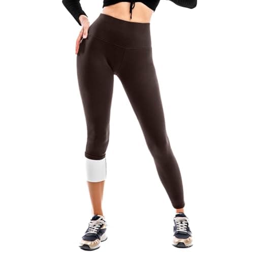 SINOPHANT Fleece Lined Leggings for Women Thermal Winter Thick Brown S