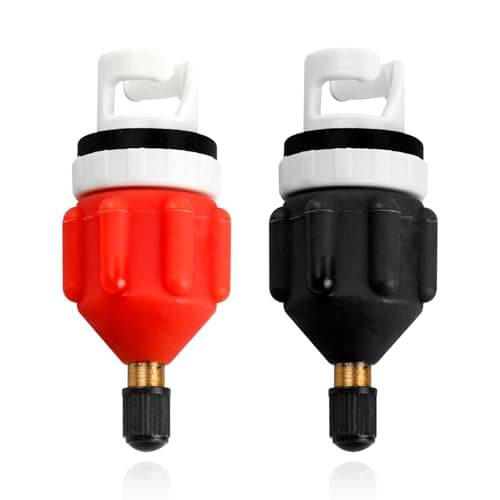 Hopzab 2PCS Copper & Reinforced Nylon SUP Pump Adapters, 7.9x3.4cm Universal Air Valve Connectors for Inflatable Boats and Paddle Boards (Orange,Black)