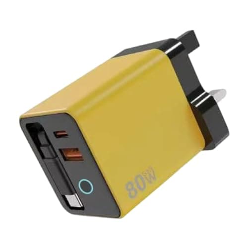 Power Adapter UK 80W Plug, Yellow