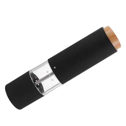 Electric Pepper Salt Grinder with Window, Black